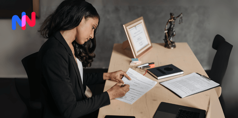Une femme qui signe des documents
